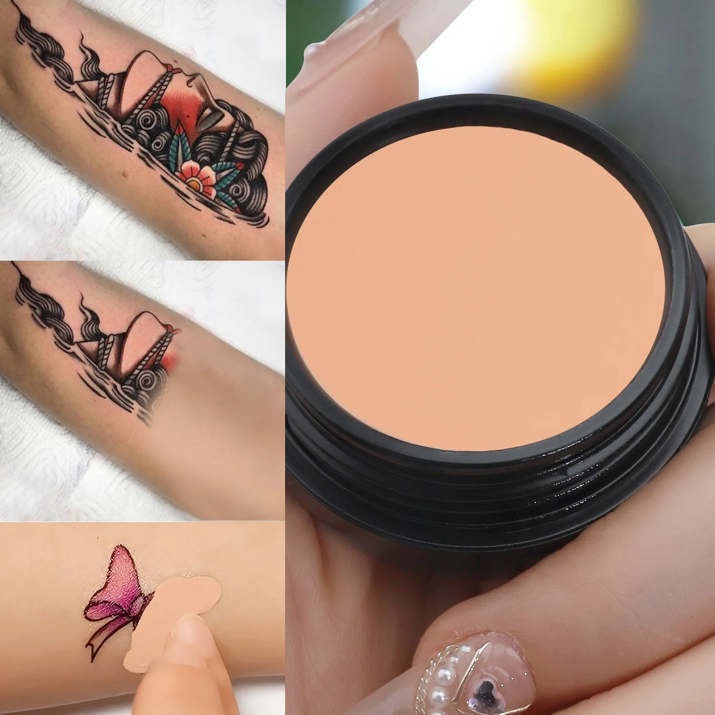 Waterproof Full Coverage Concealer for Tattoos, Scars - Natural Finish